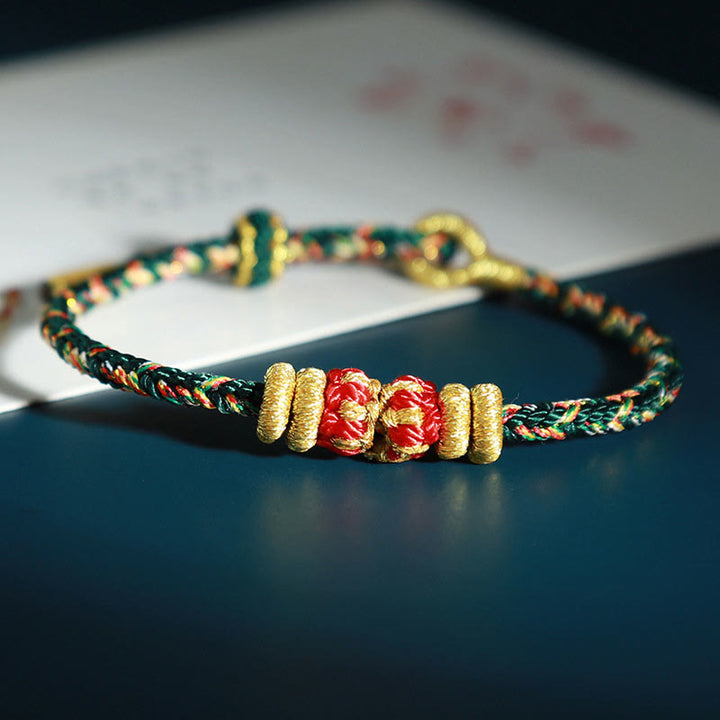 Buddha Stones十二支誕生仏カラフルな紐幸運ブレスレット