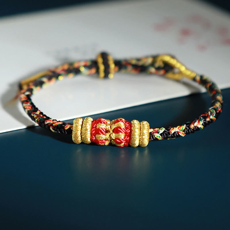 Buddha Stones十二支誕生仏カラフルな紐幸運ブレスレット