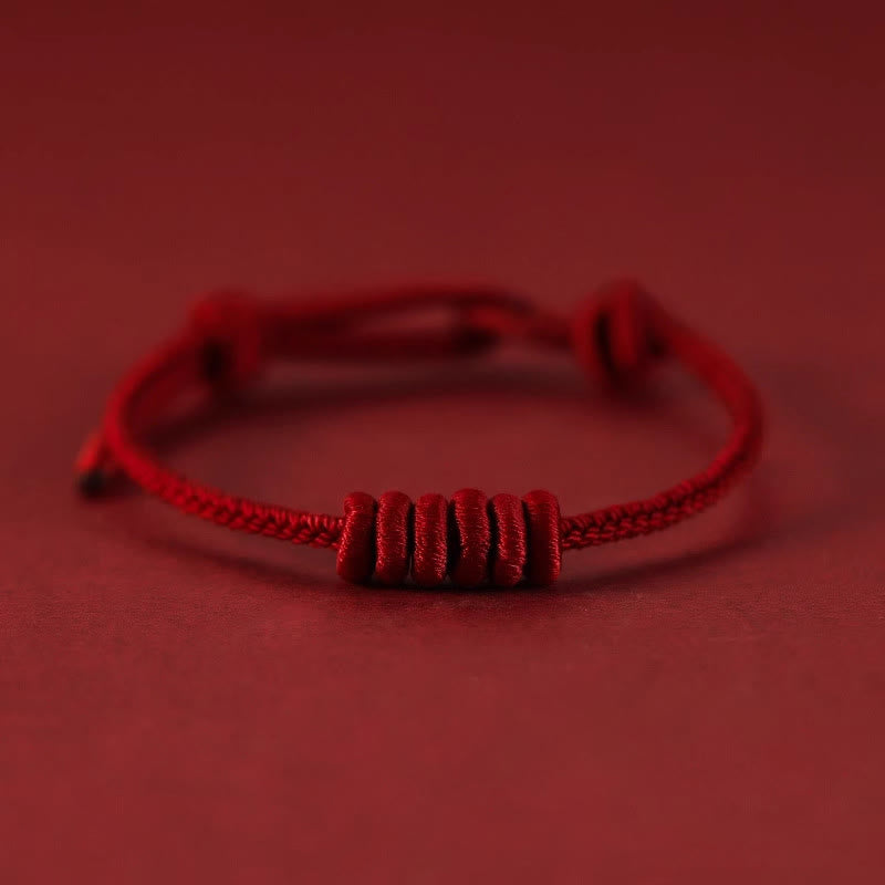 Buddha Stonesの赤い糸の8本撚りロープの強さのブレスレット