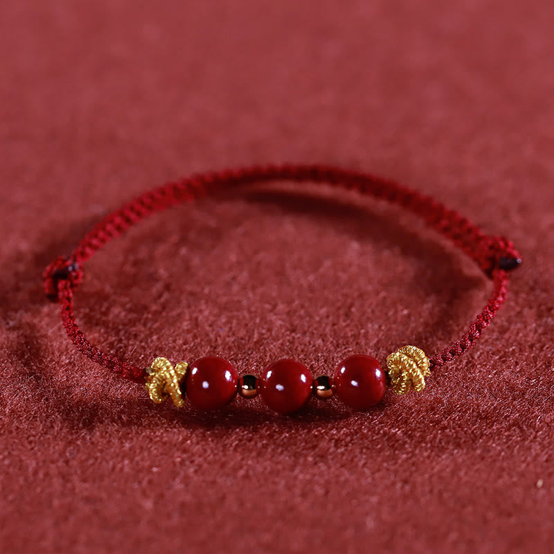Buddha Stonesのカラフルな紐、辰砂の落ち着いたブレスレット