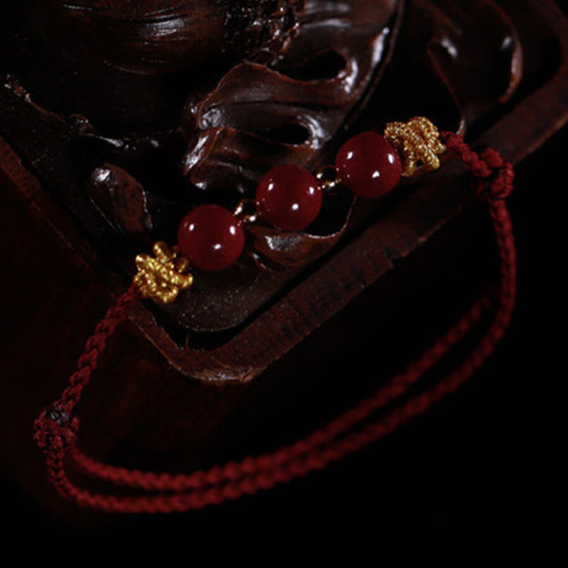 Buddha Stonesのカラフルな紐、辰砂の落ち着いたブレスレット