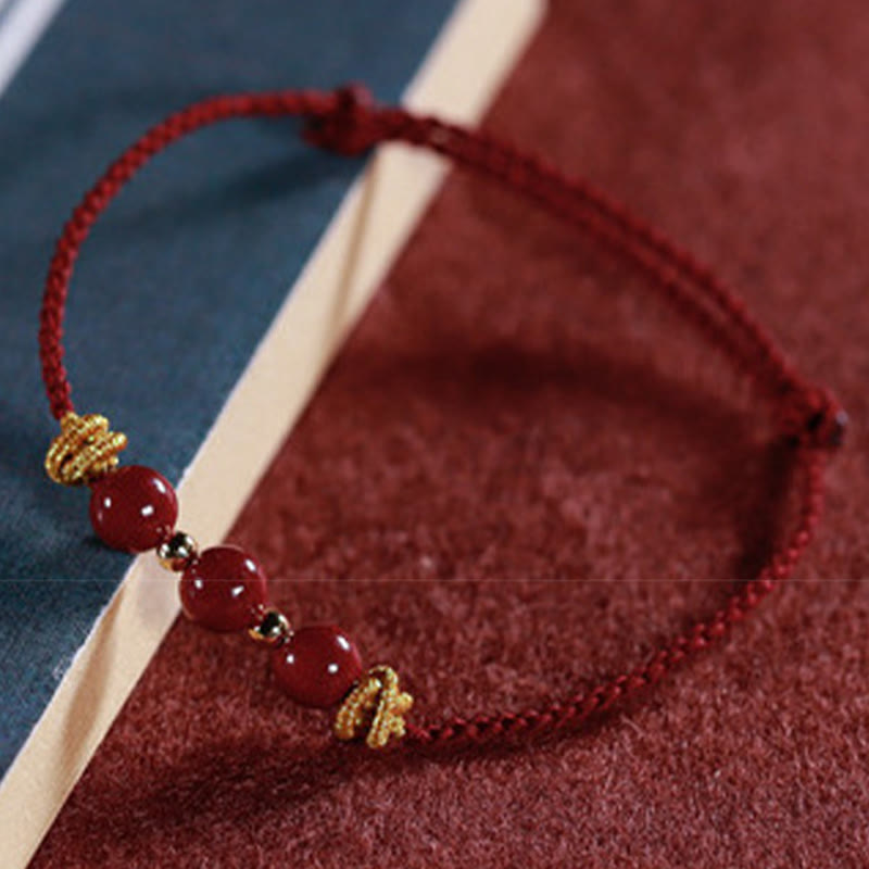 Buddha Stonesのカラフルな紐、辰砂の落ち着いたブレスレット