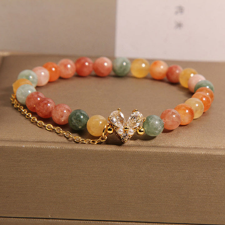 Buddha Stonesシトリン グリーンクリスタル 繁栄のブレスレット