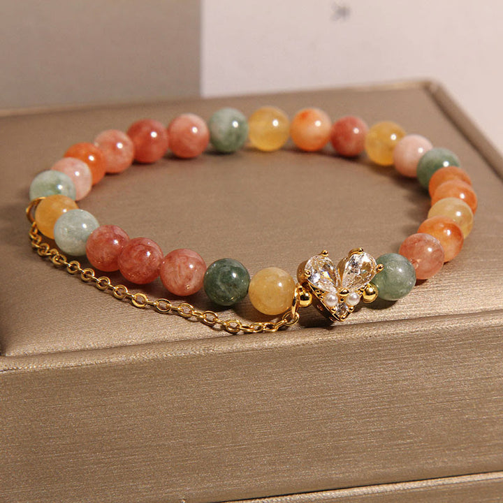 Buddha Stonesシトリン グリーンクリスタル 繁栄のブレスレット