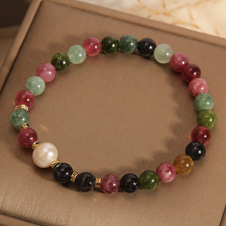 Buddha Stonesトルマリンパール ウィズダムブレスレット