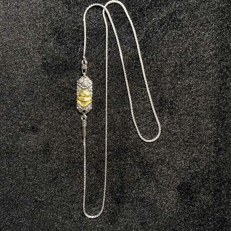 Buddha Stones925 スターリングシルバー チベット宝吐きネズミ除けネックレスペンダント