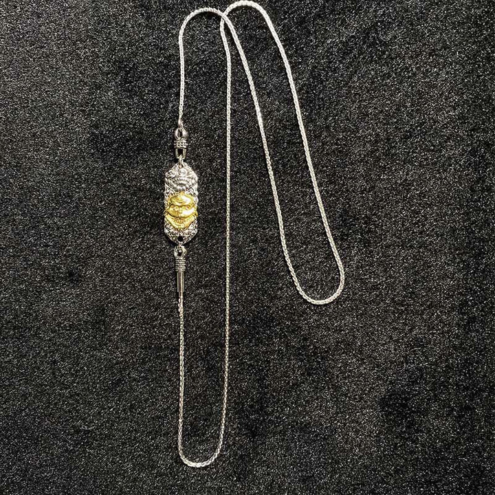 Buddha Stones925 スターリングシルバー チベット イエロー ジャンバラ 富の神 守護 ネックレス ペンダント
