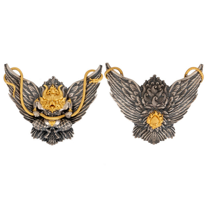 Buddha Stones925 スターリングシルバー チベット ガルーダ 鳥 龍 蛇 知恵 ネックレス ペンダント - image 11