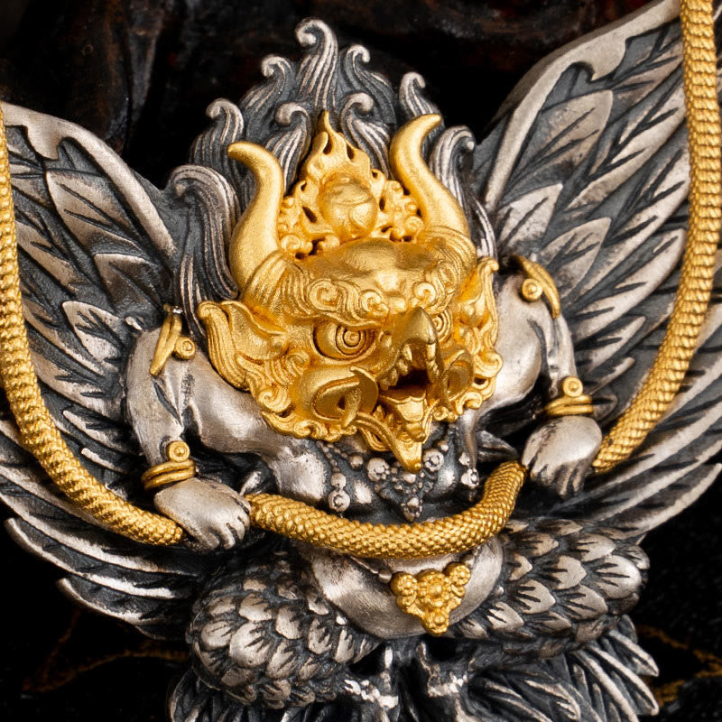 Buddha Stones925 スターリングシルバー チベット ガルーダ 鳥 龍 蛇 知恵 ネックレス ペンダント - image 7