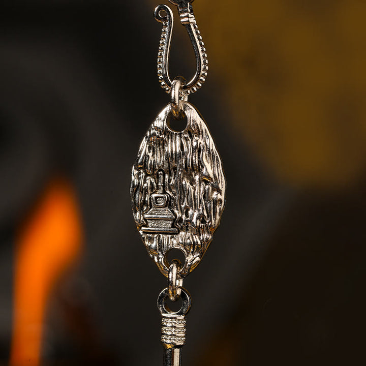 Buddha Stones925 スターリングシルバー チベット イエロー ジャンバラ 富の神 守護 ネックレス ペンダント