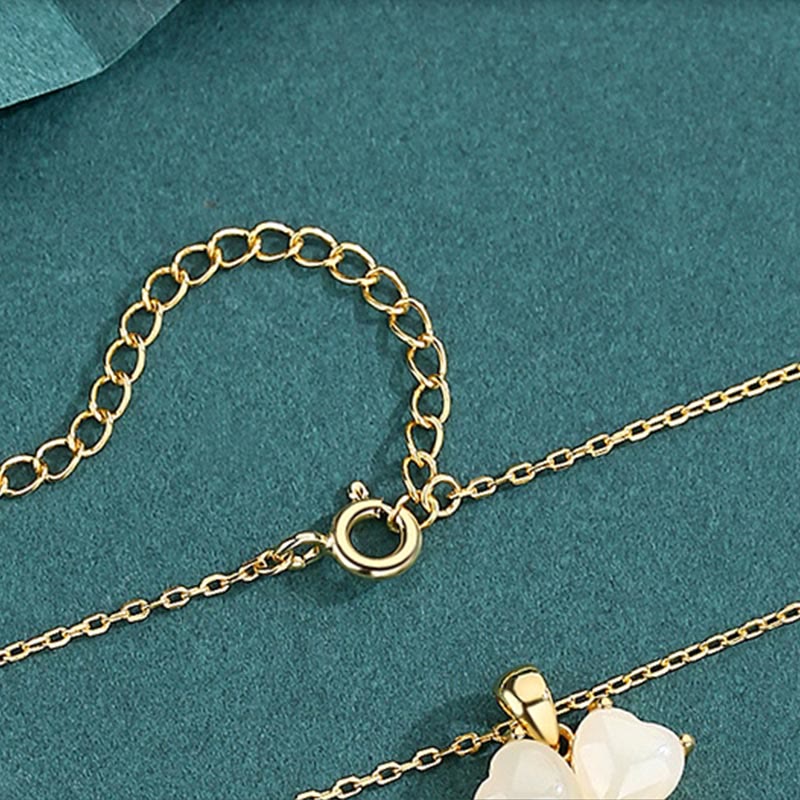 Buddha Stones和田翡翠 925 スターリングシルバー 四つ葉のクローバーネックレスペンダント - image 4