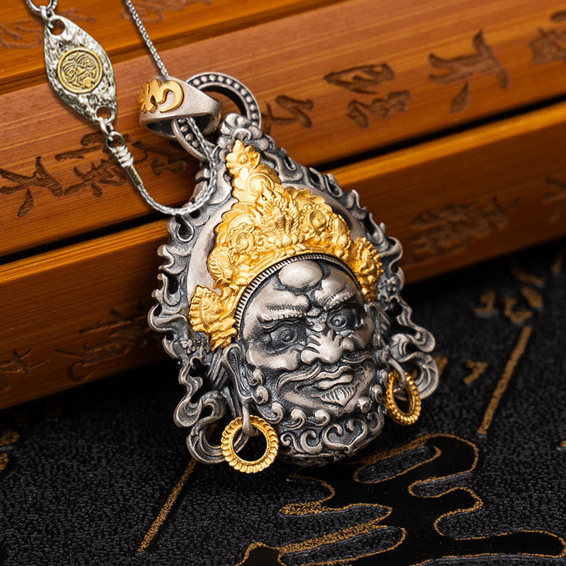 Buddha Stones925 スターリングシルバー チベット イエロー ジャンバラ 富の神 守護 ネックレス ペンダント