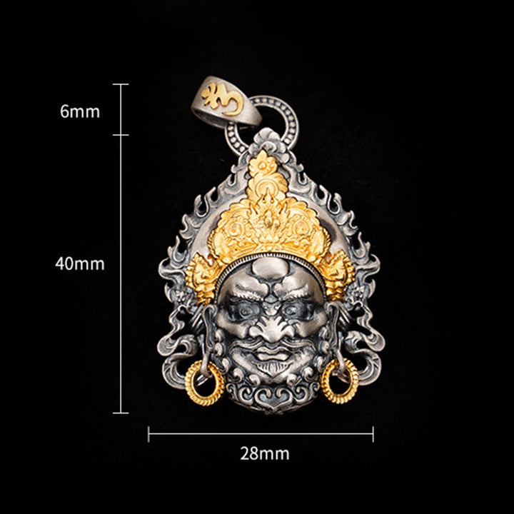 Buddha Stones925 スターリングシルバー チベット イエロー ジャンバラ 富の神 守護 ネックレス ペンダント