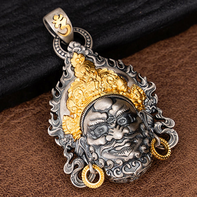 Buddha Stones925 スターリングシルバー チベット イエロー ジャンバラ 富の神 守護 ネックレス ペンダント