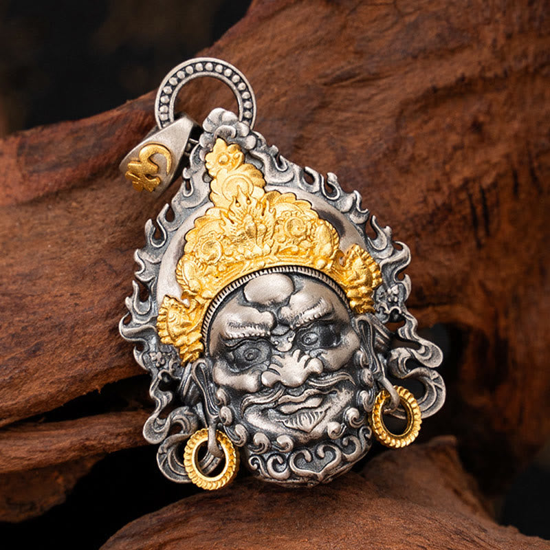 Buddha Stones925 スターリングシルバー チベット イエロー ジャンバラ 富の神 守護 ネックレス ペンダント