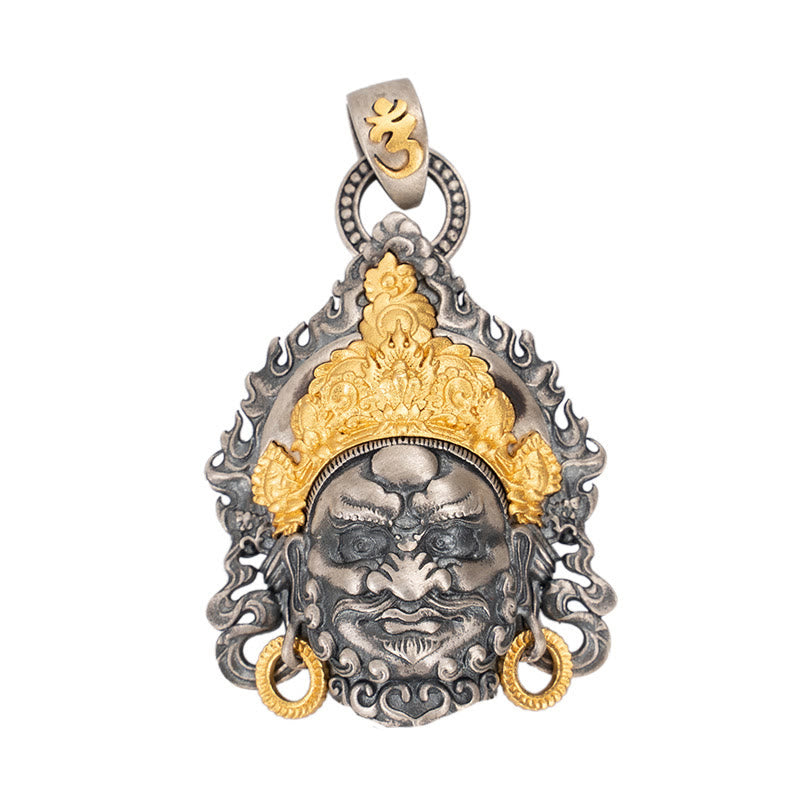 Buddha Stones925 スターリングシルバー チベット イエロー ジャンバラ 富の神 守護 ネックレス ペンダント