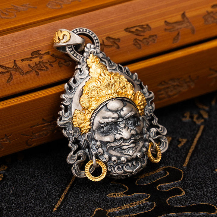 Buddha Stones925 スターリングシルバー チベット イエロー ジャンバラ 富の神 守護 ネックレス ペンダント