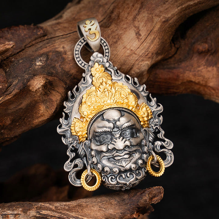 Buddha Stones925 スターリングシルバー チベット イエロー ジャンバラ 富の神 守護 ネックレス ペンダント