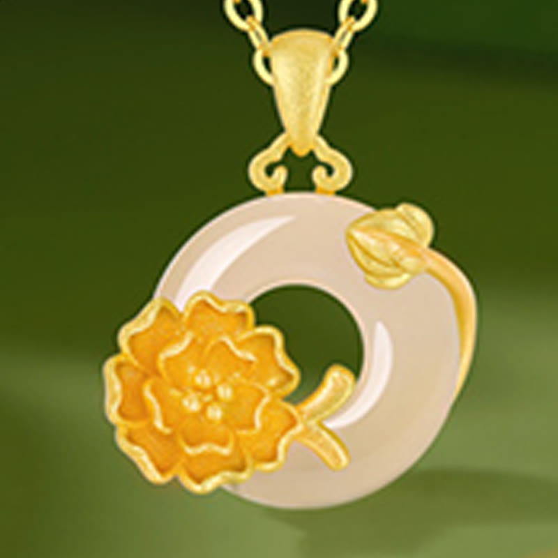 Buddha Stonesカルセドニー 925スターリングシルバー ピース平和のお守りチャームフラワーネックレスペンダント - image 25