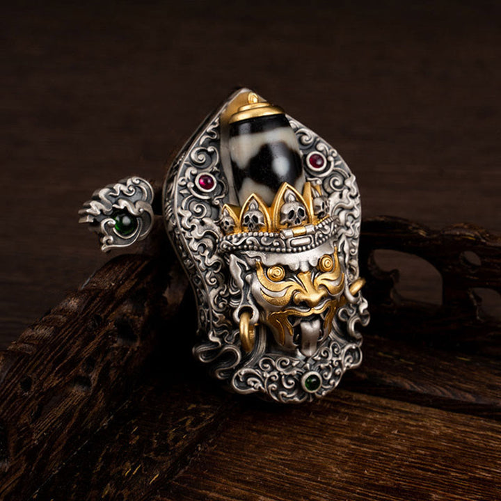 Buddha Stones925 スターリングシルバー チベット ザキラム 富の女神 ジビーズ 守護ネックレス ペンダント