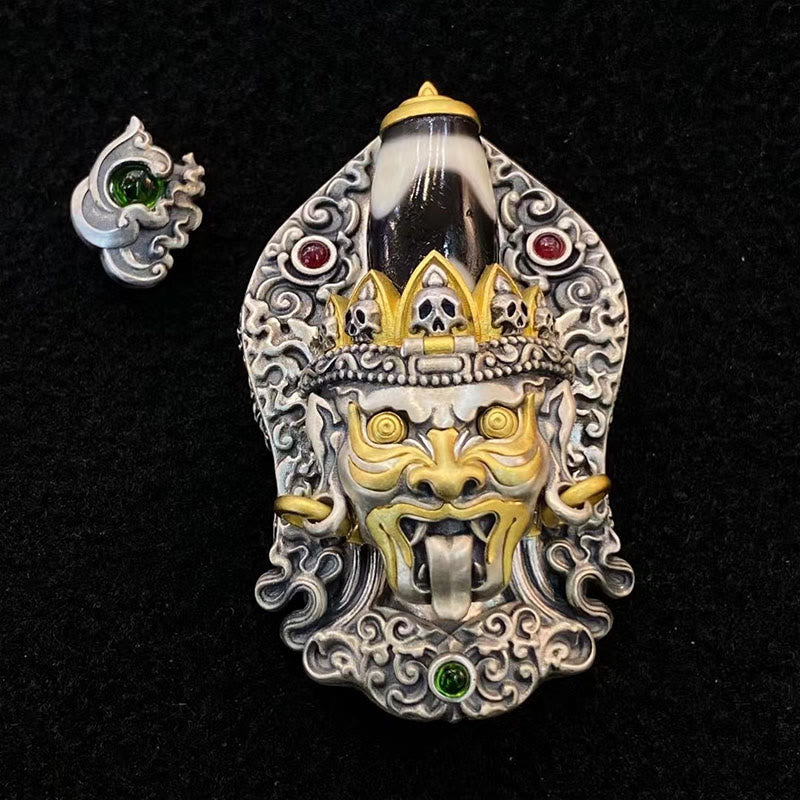 Buddha Stones925 スターリングシルバー チベット ザキラム 富の女神 ジビーズ 守護ネックレス ペンダント