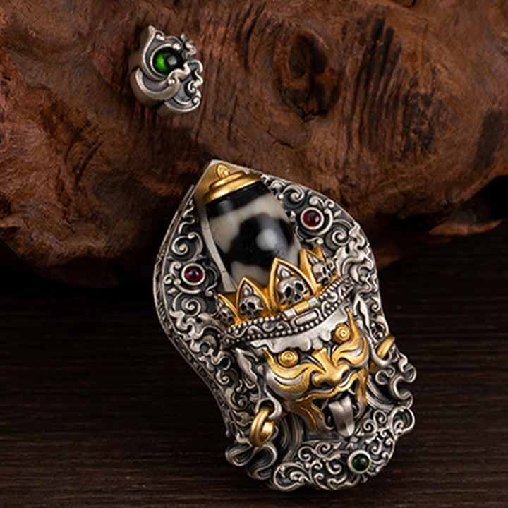 Buddha Stones925 スターリングシルバー チベット ザキラム 富の女神 ジビーズ 守護ネックレス ペンダント