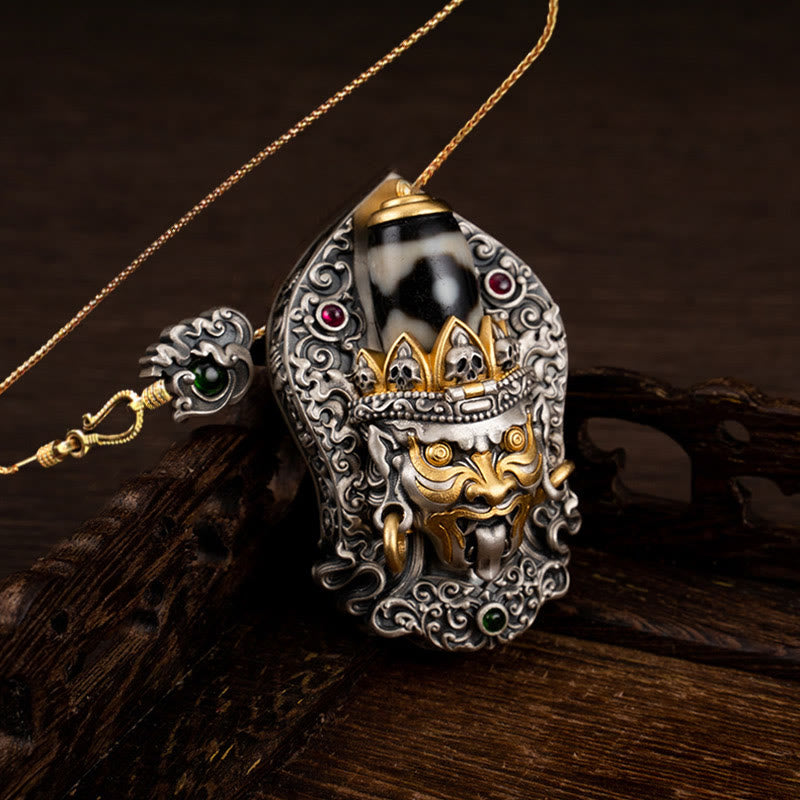 Buddha Stones925 スターリングシルバー チベット ザキラム 富の女神 ジビーズ 守護ネックレス ペンダント