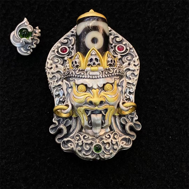 Buddha Stones925 スターリングシルバー チベット ザキラム 富の女神 ジビーズ 守護ネックレス ペンダント