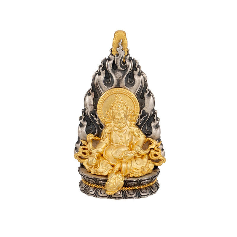 Buddha Stones925 スターリングシルバー チベット イエロー ジャンバラ 富の神 祝福 ネックレス ペンダント