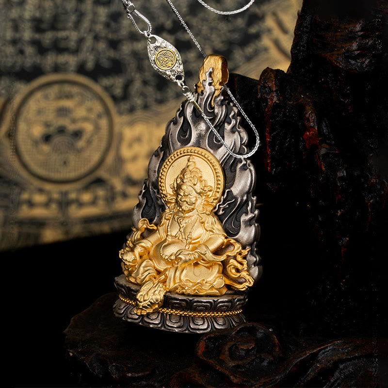 Buddha Stones925 スターリングシルバー チベット イエロー ジャンバラ 富の神 祝福 ネックレス ペンダント