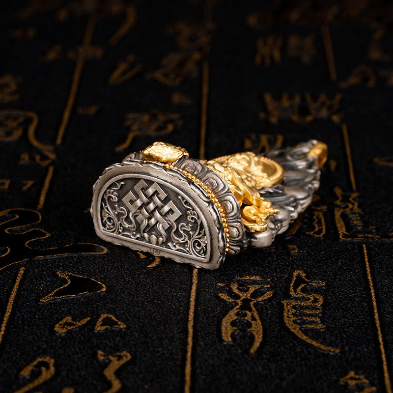 Buddha Stones925 スターリングシルバー チベット イエロー ジャンバラ 富の神 祝福 ネックレス ペンダント