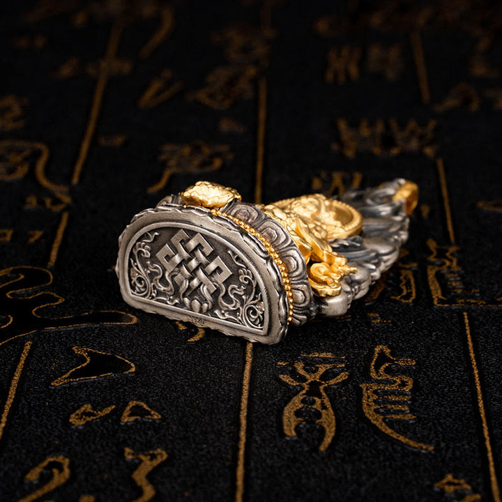 Buddha Stones925 スターリングシルバー チベット イエロー ジャンバラ 富の神 祝福 ネックレス ペンダント
