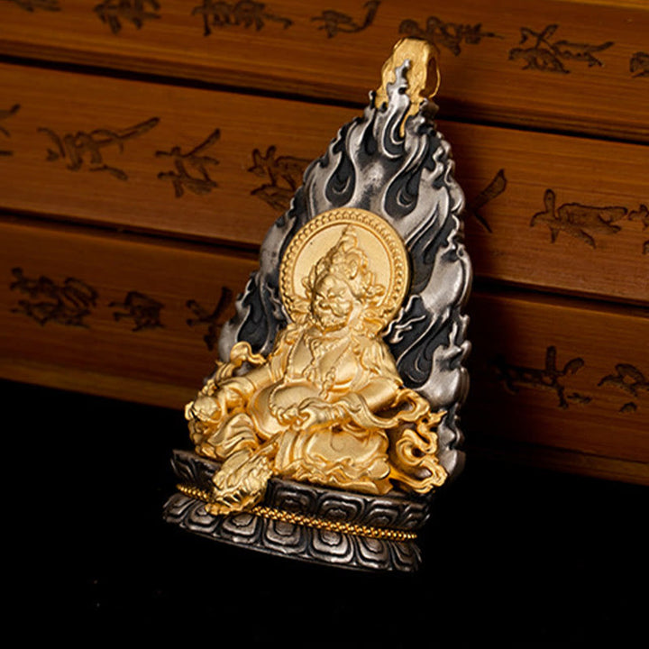 Buddha Stones925 スターリングシルバー チベット イエロー ジャンバラ 富の神 祝福 ネックレス ペンダント