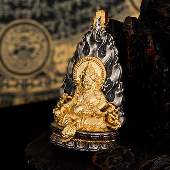 Buddha Stones925 スターリングシルバー チベット イエロー ジャンバラ 富の神 祝福 ネックレス ペンダント