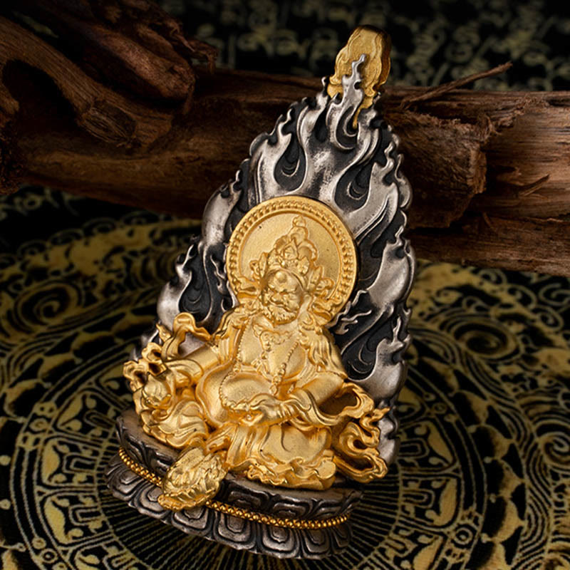 Buddha Stones925 スターリングシルバー チベット イエロー ジャンバラ 富の神 祝福 ネックレス ペンダント