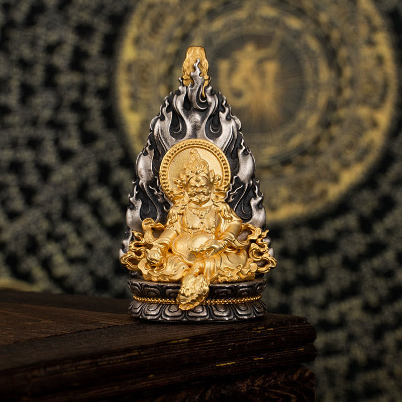 Buddha Stones925 スターリングシルバー チベット イエロー ジャンバラ 富の神 祝福 ネックレス ペンダント