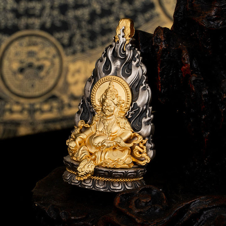 Buddha Stones925 スターリングシルバー チベット イエロー ジャンバラ 富の神 祝福 ネックレス ペンダント
