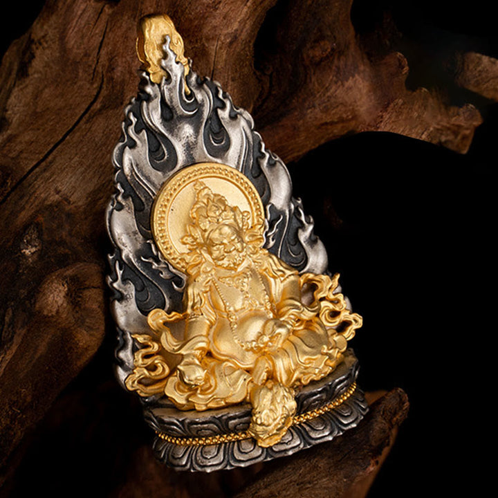 Buddha Stones925 スターリングシルバー チベット イエロー ジャンバラ 富の神 祝福 ネックレス ペンダント