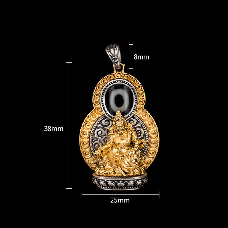 Buddha Stones925 スターリングシルバー チベット イエロー ジャンバラ 富の神 ジビーズオーム・マニ・パドメ・フム幸福のネックレスペンダント - image 10