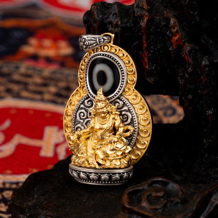 Buddha Stones925 スターリングシルバー チベット イエロー ジャンバラ 富の神 ジビーズオーム・マニ・パドメ・フム幸福のネックレスペンダント - image 9