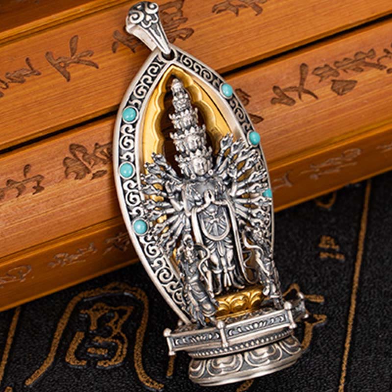 Buddha Stones925 スターリングシルバー 千手観音 観音菩薩 富のネックレスペンダント - image 3