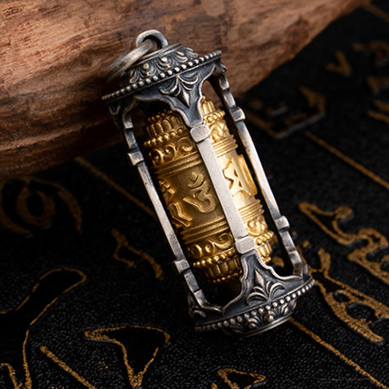 Buddha Stones925 スターリングシルバー チベットの祈祷ホイールオーム・マニ・パドメ・フム知恵のネックレスペンダント - image 3