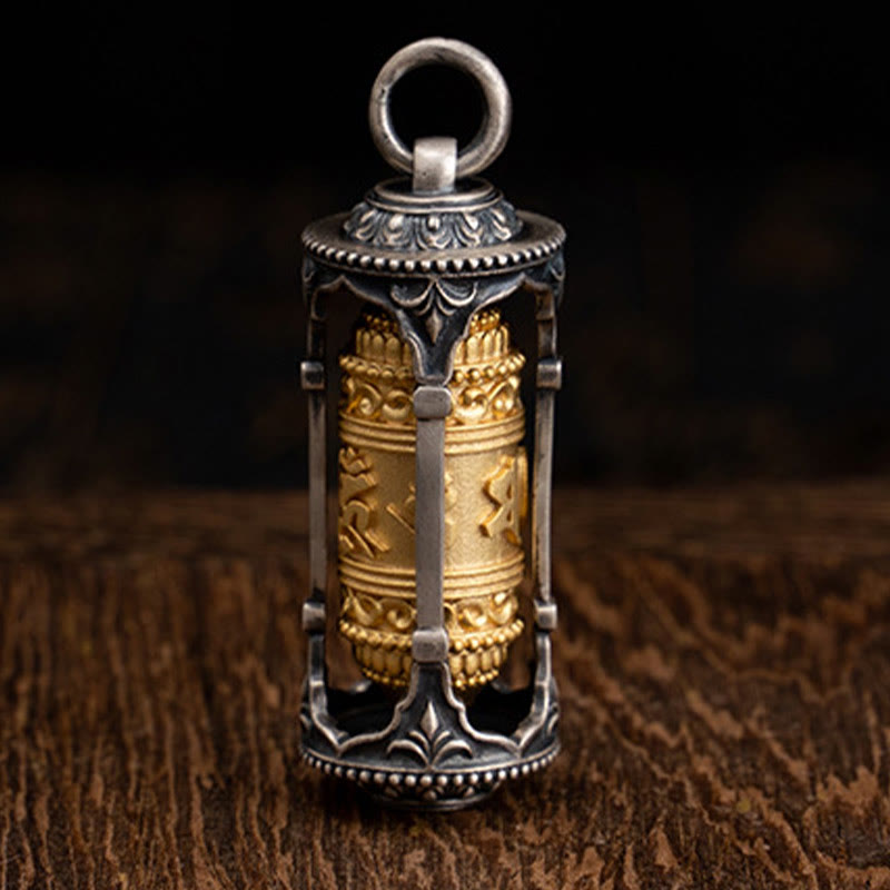 Buddha Stones925 スターリングシルバー チベットの祈祷ホイールオーム・マニ・パドメ・フム知恵のネックレスペンダント - image 2