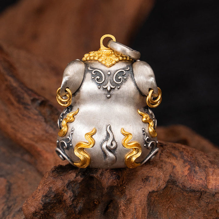 Buddha Stones925 スターリングシルバー チベット宝吐きネズミ除けネックレスペンダント