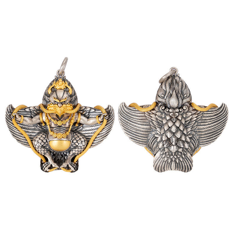 Buddha Stones925スターリングシルバー チベットガルーダ鳥 知恵のネックレスペンダント