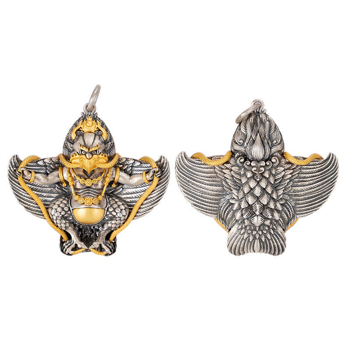 Buddha Stones925スターリングシルバー チベットガルーダ鳥 知恵のネックレスペンダント