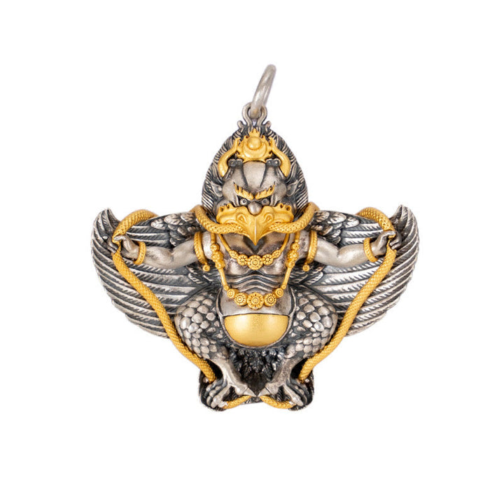 Buddha Stones925スターリングシルバー チベットガルーダ鳥 知恵のネックレスペンダント