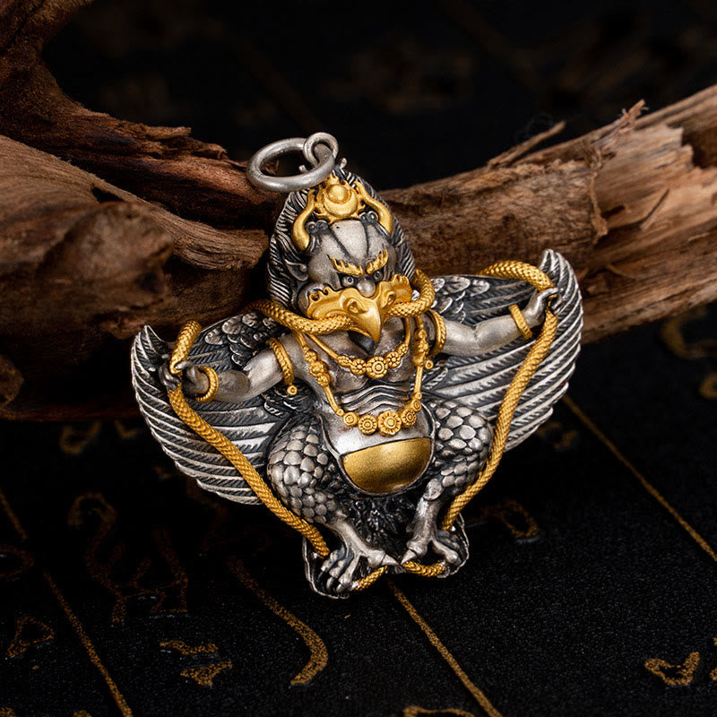 Buddha Stones925スターリングシルバー チベットガルーダ鳥 知恵のネックレスペンダント
