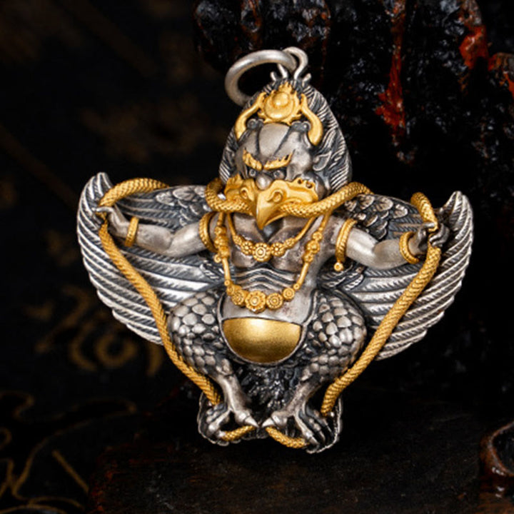 Buddha Stones925スターリングシルバー チベットガルーダ鳥 知恵のネックレスペンダント