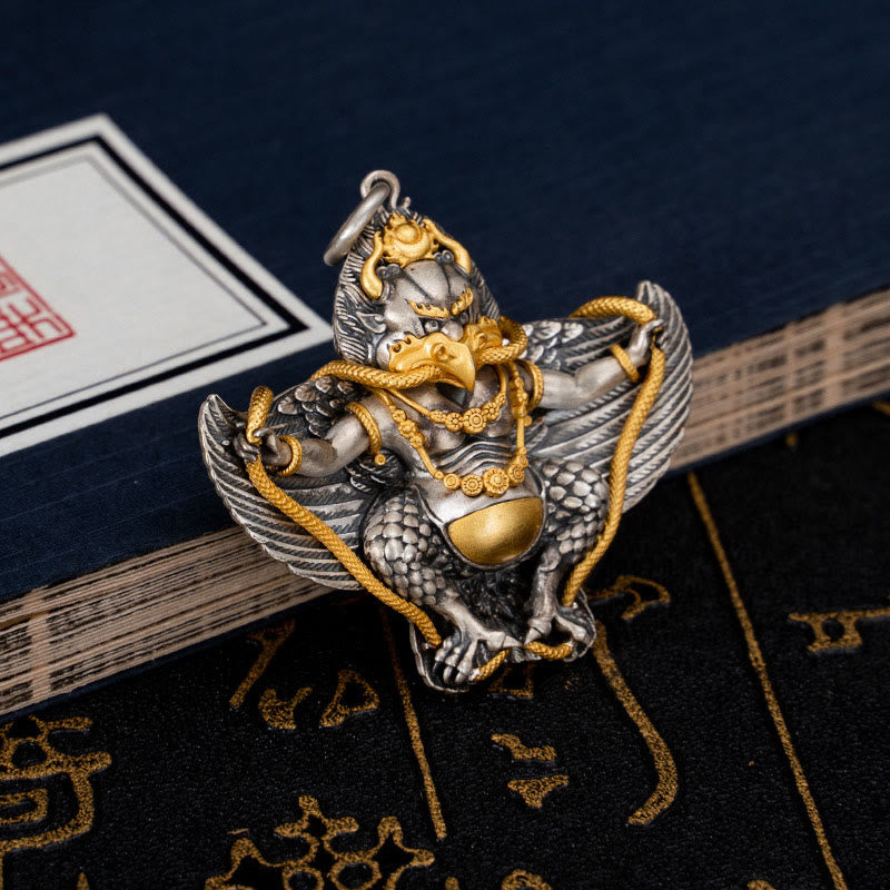 Buddha Stones925スターリングシルバー チベットガルーダ鳥 知恵のネックレスペンダント